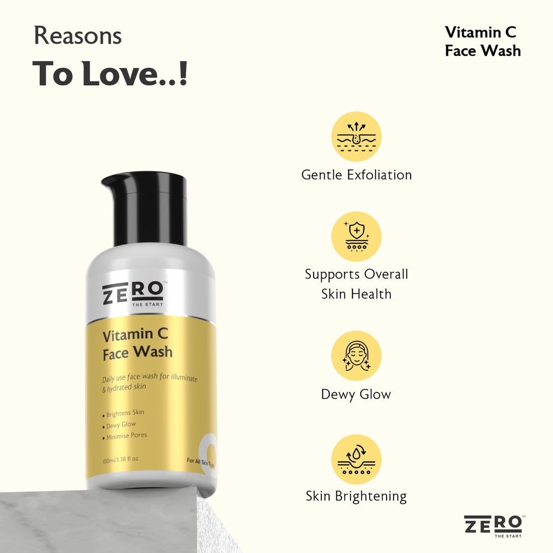ZERO THE START Vitamin C Face Wash + 0.3% Retinol Face Serum