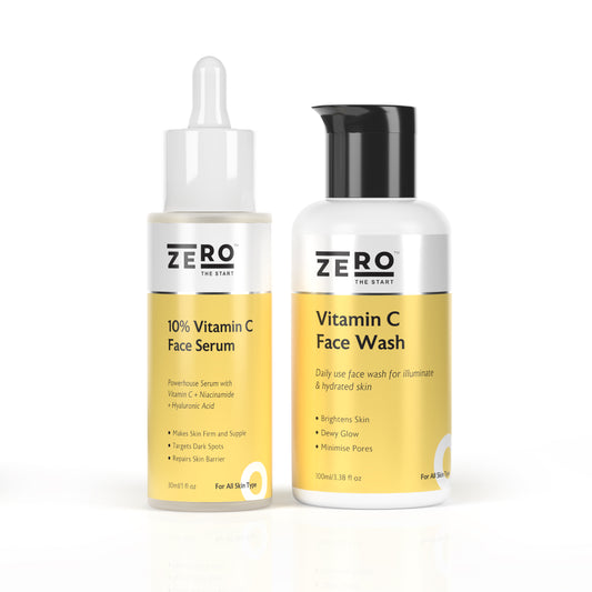 ZERO THE START Vitamin C Face Wash 100 ML + 10% Vitamin C Face Serum 30 ML Combo Pack