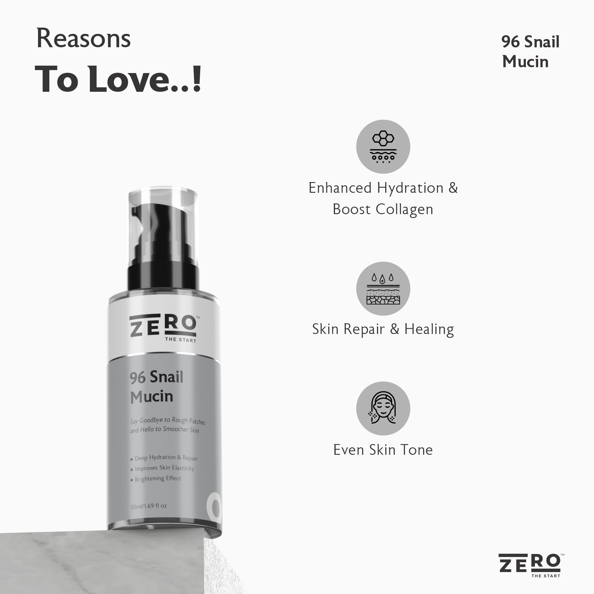 96 SNAIL MUCIN Face Serum – Zero The Start